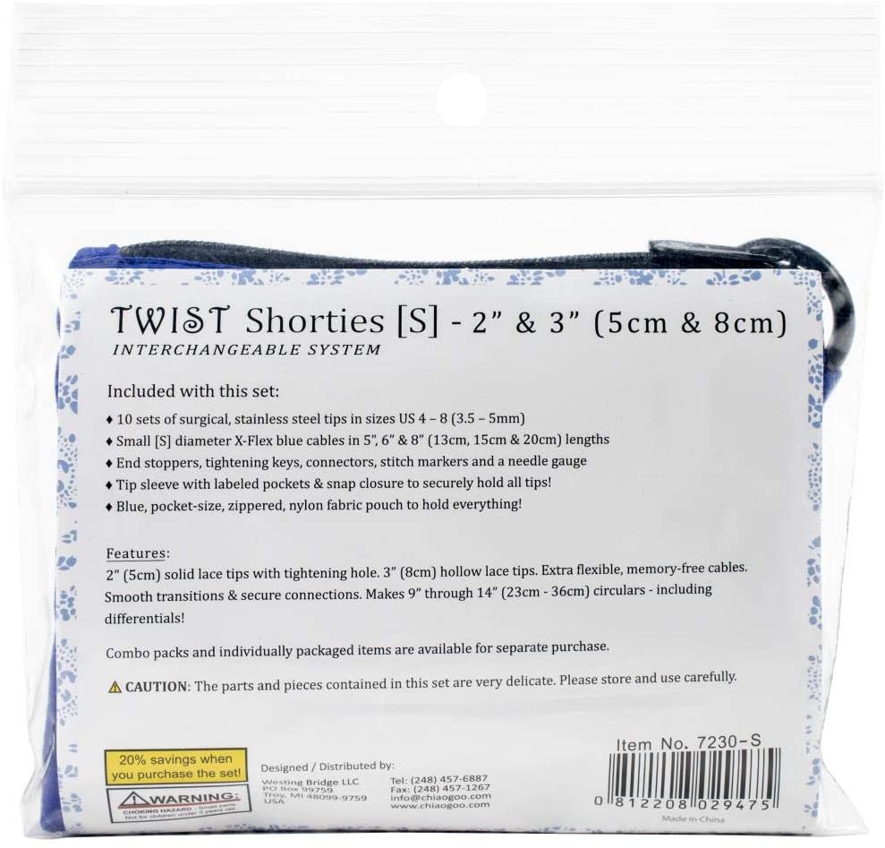 ChiaoGoo Twist Shorties (US-4 Thru US-8)