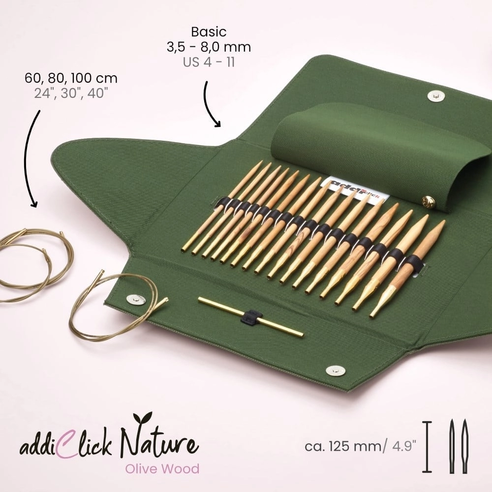 Addi Click Nature Değiştirilebilir Ahşap Misinalı Şiş Seti 